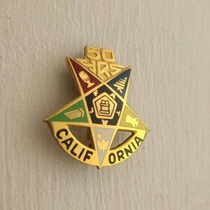 California Eastern Star Vintage 50 Years Vintage Lapel Pin